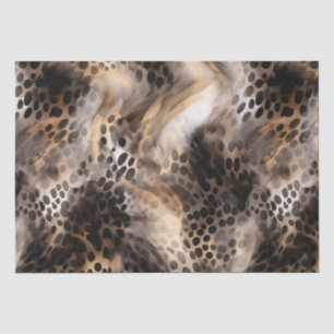 Papel De Seda Chuva de Noiva Animal Leopardo Creme Preto