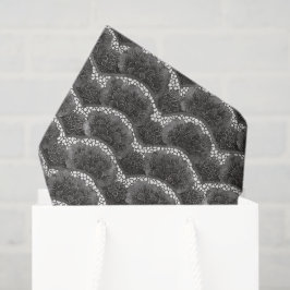 Papel De Seda Chuva de Noiva Floral Preto e Branco