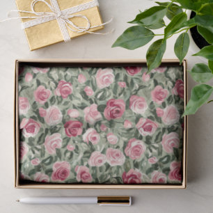 Papel De Seda Chuva de Noiva Floral Rosas Rosa Vermelho Verde
