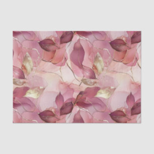 Papel De Seda Chuva de Noiva Folhas Douradas Rosa Bege