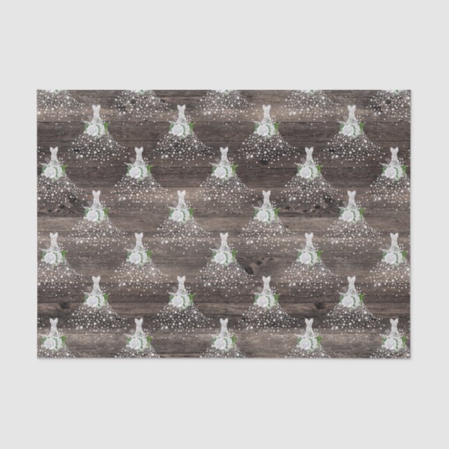 Papel De Seda Chuva de presentes de noiva vestido de noiva festa (Frente )