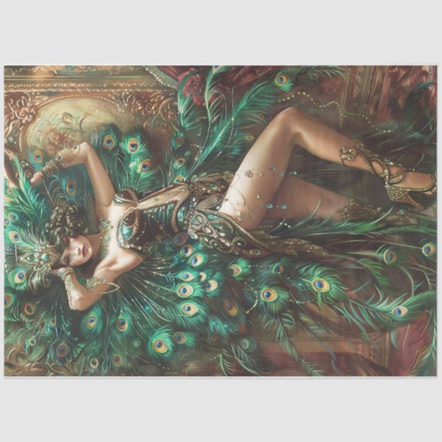 Papel De Seda Chuveiro Peacock (Frente )