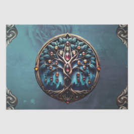 Papel De Seda Cidade à sombra da luxuosa árvore da vida.