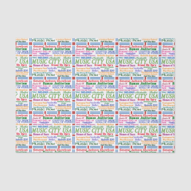 Papel De Seda Cidade da música de Nashville (Frente )