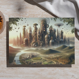 Papel De Seda Cidade de Jardim Fantasia Steampunk Desmembrada