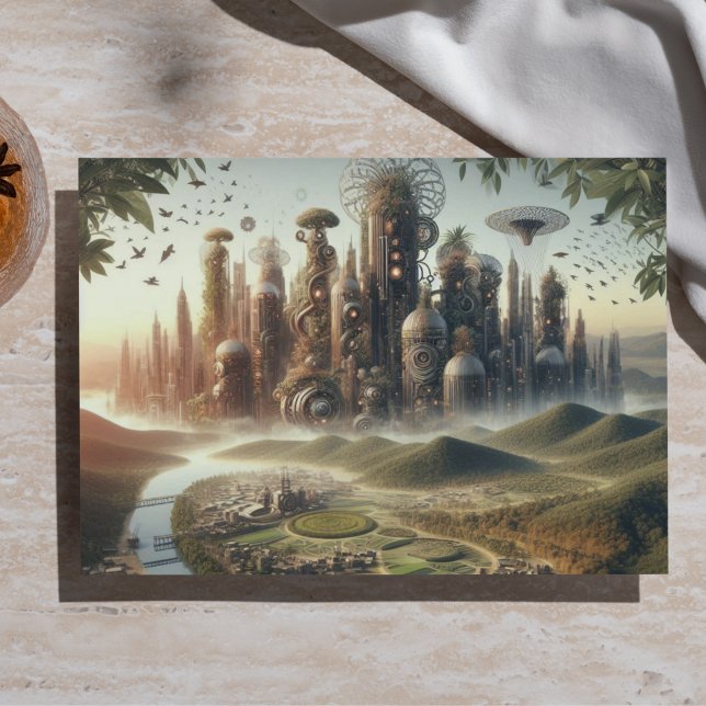 Papel De Seda Cidade de Jardim Fantasia Steampunk Desmembrada (Criador carregado)