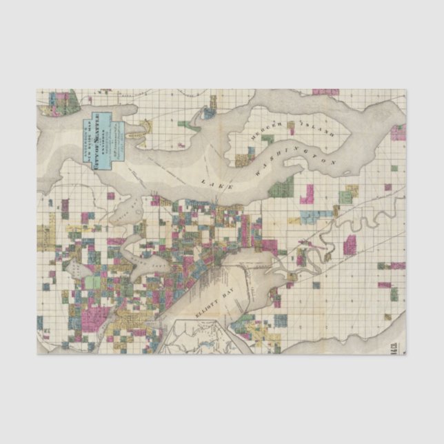 Papel De Seda Cidade de Seattle e de arrabaldes (Frente )