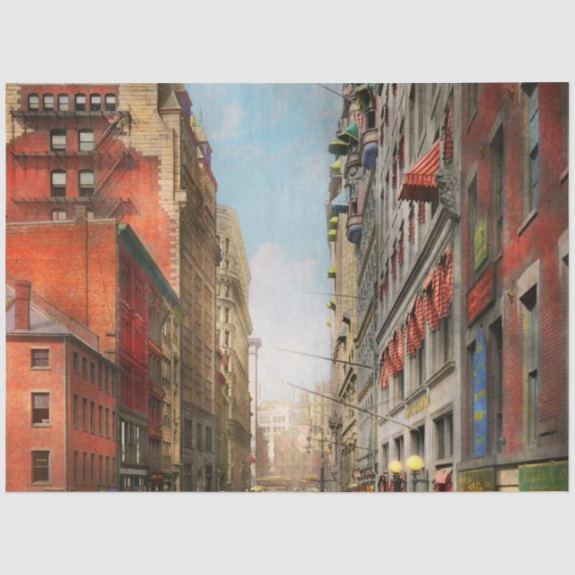 Papel De Seda Cidade - MÃES de Boston - Rua estatal de 1905 (Frente )