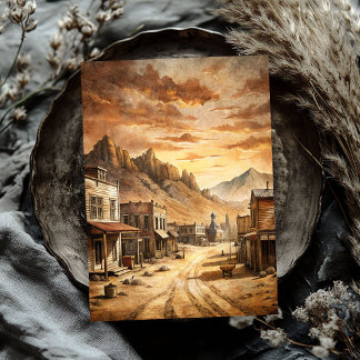 Papel De Seda Cidade pequena ocidental na pradaria oeste selvage