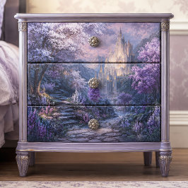 Papel De Seda Cidadela Gótica Branca Resplandecente Vale Lavanda