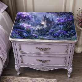 Papel De Seda Cidadela Gótica da Floresta Nebulosa Roxa