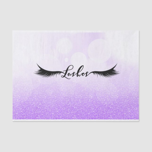 Papel De Seda Cílios com Purpurina Brilho Roxo Beleza (Frente )