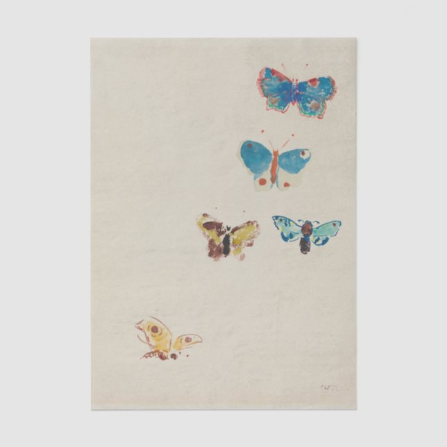 Papel De Seda Cinco Borboletas por Odilon Redon (Frente )