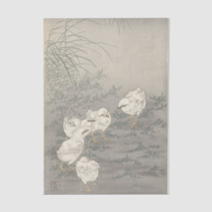 Papel De Seda Cinco Frangos por Ohara Koson