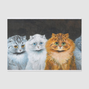 Papel De Seda Cinco gatos por Louis Wain