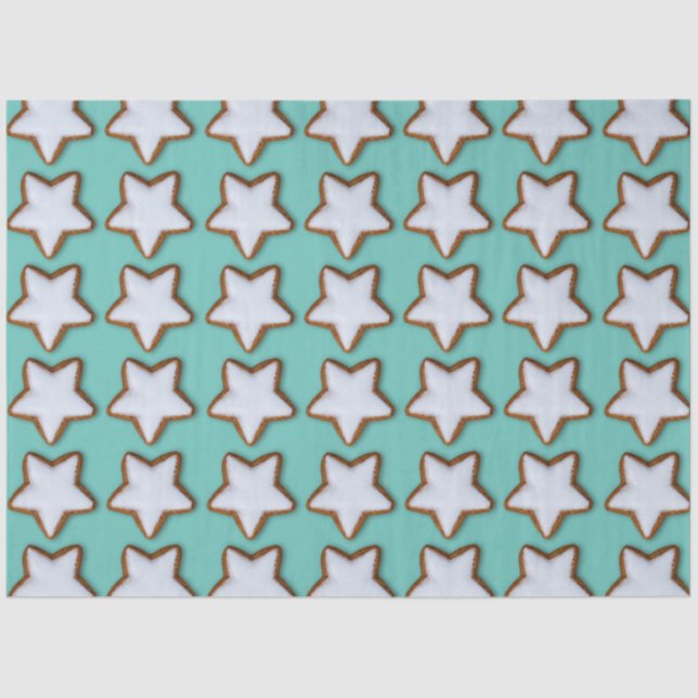 Papel De Seda Cinnamon Star Cookies Padrão Natal e Natal (Frente )