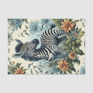 Papel De Seda Cinto Vintage Bebê Zebra Watercolor