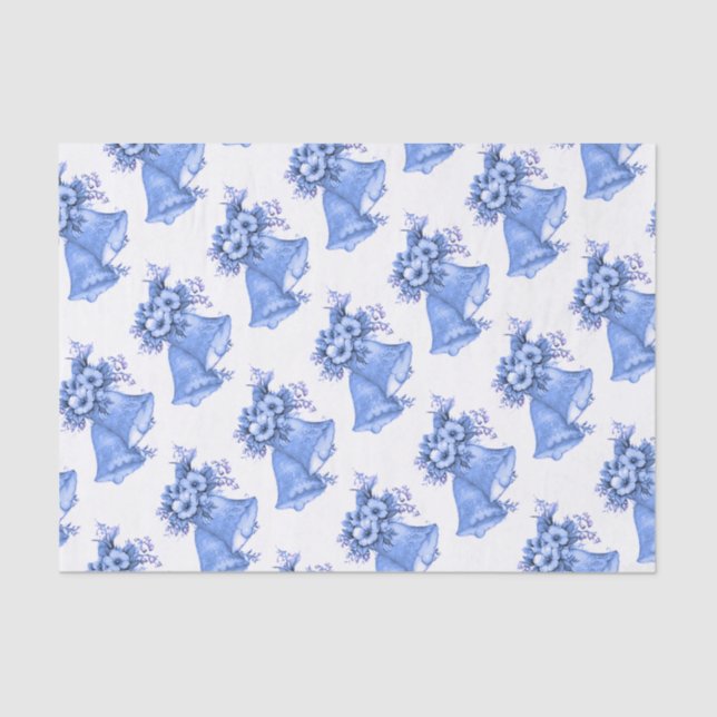 Papel De Seda Cintos de Casamento Azul (Frente )