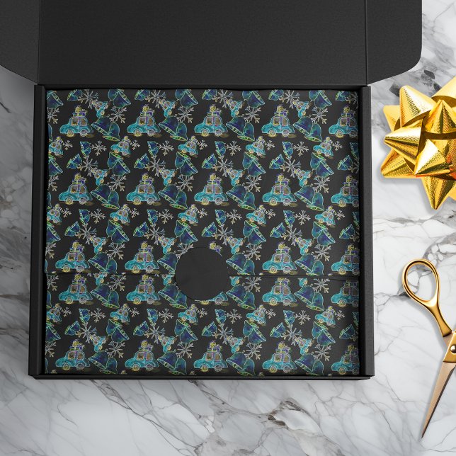 Papel De Seda Cintos de Neve Pretos Neon Brilhante Xmas Flocos d (Criador carregado)