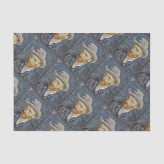 Papel De Seda Cinza Autoretrato Van Gogh Sentiu Ódio Na Pintura (Frente )