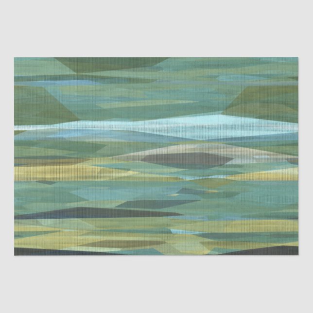 Papel De Seda cinza azul e abstrato verde (Frente )