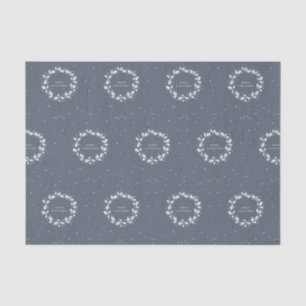 Papel De Seda Cinza Azul Escuro Chic + Fúria Branca de Natal