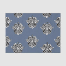 Papel De Seda Cinza azul vitoriana Design ornamentais