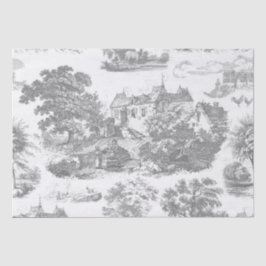 Papel De Seda Cinza Clássica Vintage - Toile - França Country