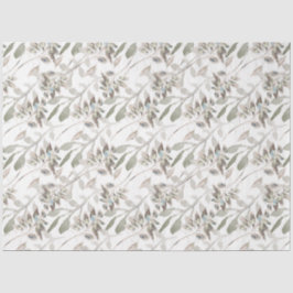 Papel De Seda Cinza De Aquarela Floral Elegante