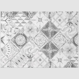 Papel De Seda Cinza de fazenda Azulejo de Diamante Branco