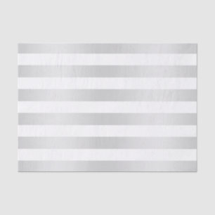 Papel De Seda Cinza de Stripes Chic Modernas Decorativa Chic