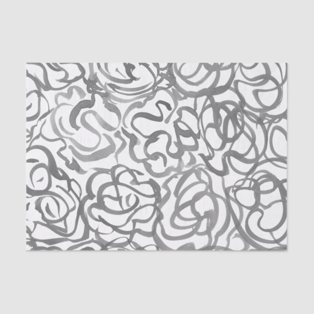 Papel De Seda Cinza Elegante Nêutica Abstrato (Frente )