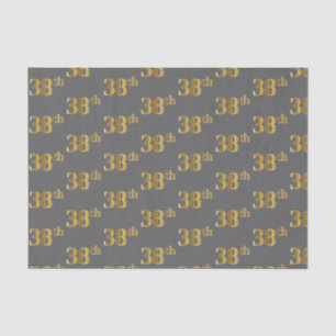 Papel De Seda Cinza, Faux Dourado 38º (Trinta e Oitavo) Evento