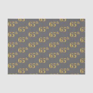 Papel De Seda Cinza, Faux Dourado 65º (Sessenta e cinco) Evento