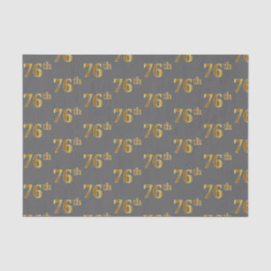 Papel De Seda Cinza, Faux Dourado 76º (76º) Evento