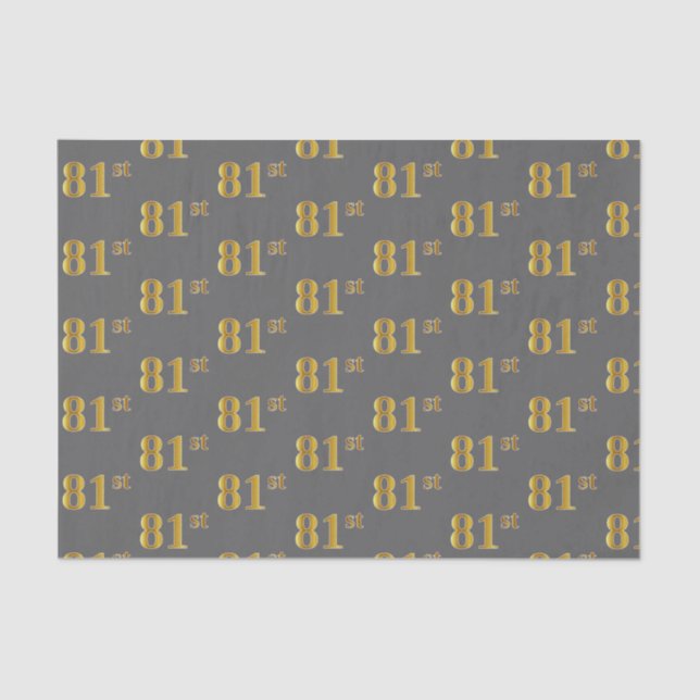 Papel De Seda Cinza, Faux Dourado 81 ruas (Oitenta-Primeiros) Ev (Frente )