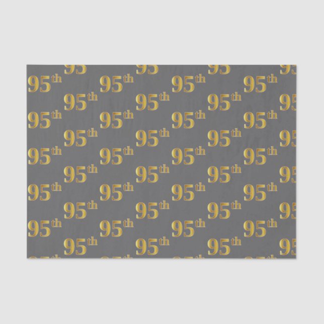 Papel De Seda Cinza, Faux Dourado 95º (99º quinto) evento (Frente )