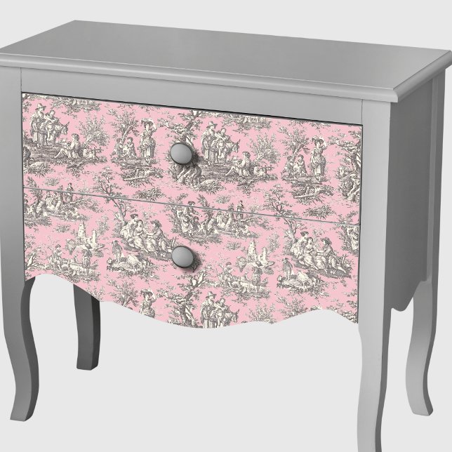 Papel De Seda Cinza floral rosa da folha de jouy (Criador carregado)