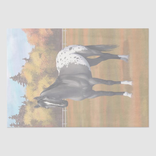 Papel De Seda Cinza Grulla Appaloosa Quarter Horse Stallion (Frente )