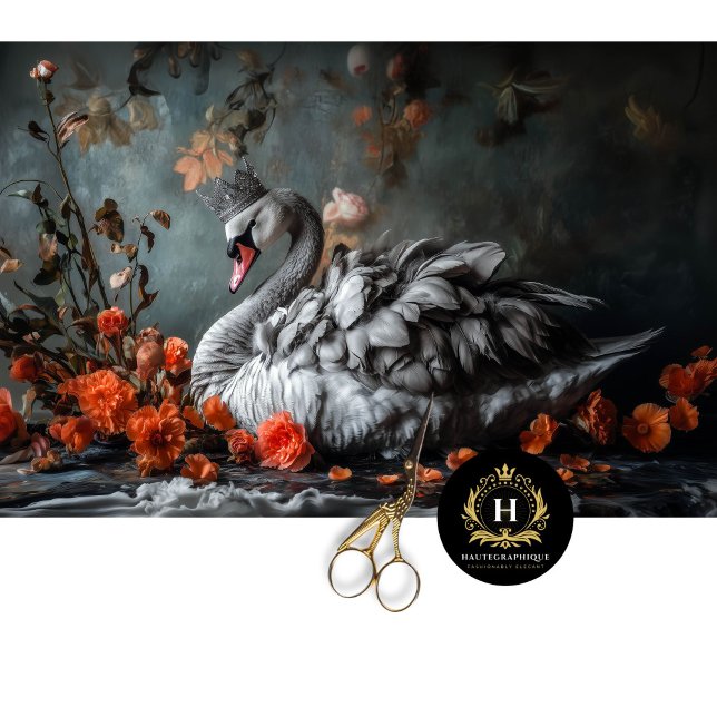 Papel De Seda Cinza Majestosa Nadada com Decoupage Floral Coroa (Criador carregado)