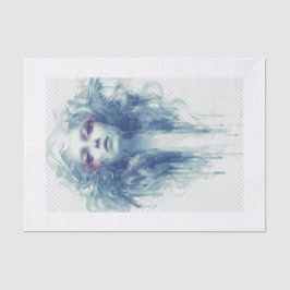 Papel De Seda Cinza Pálida do Retrato de Pintura Watercolor da M