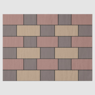 Papel De Seda Cinza Peach Parede Brick Rosa