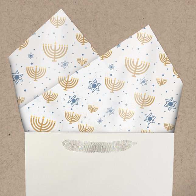 Papel De Seda Cinza Pérola Hanukkah Menorah Estrela de David Pat (Criador carregado)