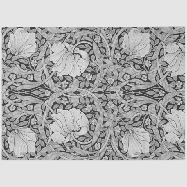 Papel De Seda Cinza Pimpernel Monotone, William Morris (Frente )