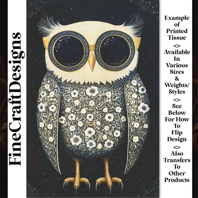 Papel De Seda Cinza Whimsy Quirky & Funny Owl BU8 (Criador carregado)