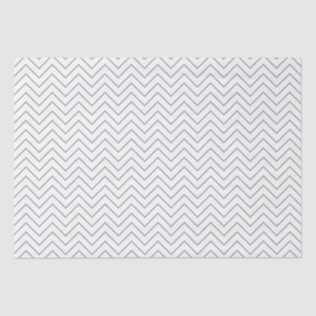 Papel De Seda Cinza White Chevron (Frente )