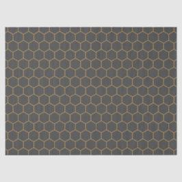 Papel De Seda Cinza Yellow Honeycomb Hexagon Trendy Chic