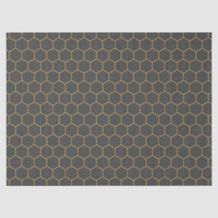 Papel De Seda Cinza Yellow Honeycomb Hexagon Trendy Chic