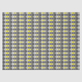 Papel De Seda Cinza Yellow Trendy Chic Diamond Patterno Geométri