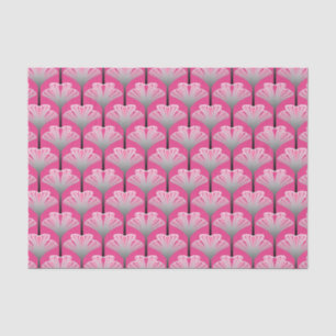 Papel De Seda Cinzas de Arte Deco Lily, Fuchsia Pink e Silver